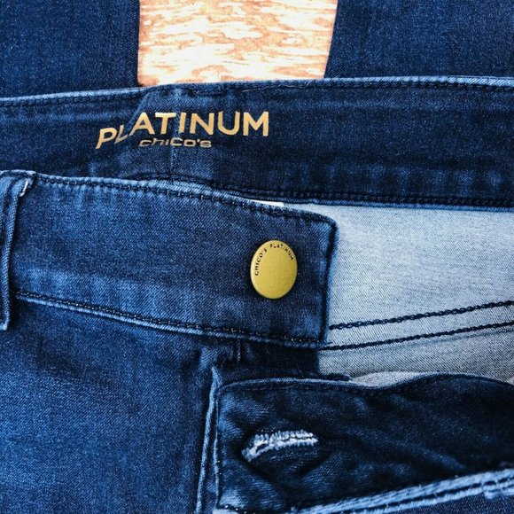 Chico's Platinum Pull On Skinny Jeans Sz 00/XS/2 - Picture 3 of 6